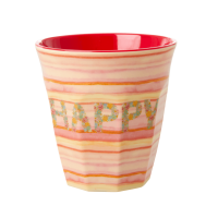 Happy Pink Print Melamine Cup By Rice DK